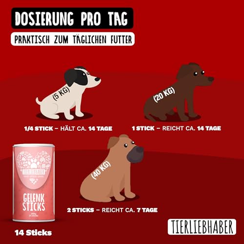 TIERLIEBHABER – Gelenk Sticks 350 g Grünlippmuschel Hund & Teufelskralle Hund – Unterstützt Bewegungsapparat & Gelenke – Kollagen, MSM & natürliche Nährstoffe – Gelenkfit Ergänzung – Dog Snacks