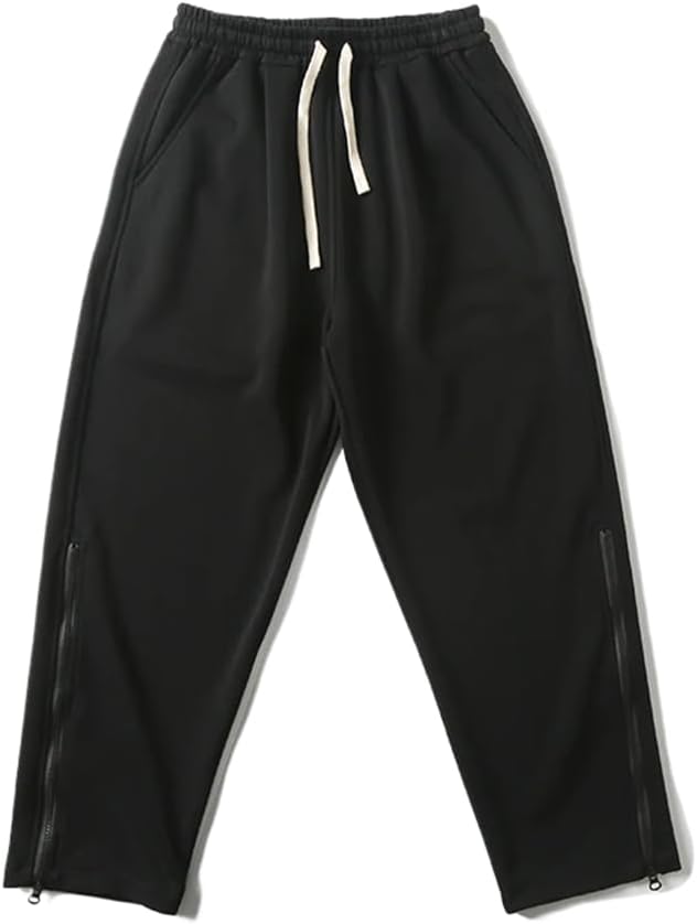 Side Zipper Pants for Men Women Streetwear Loose Casual Sport Unisex Cargo Trousers Sweatpants