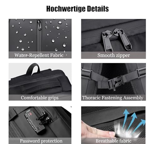 Vacuum Backpack Travel with Pump 50L Expandable Vacuum Seal Backpack Travel Water Resistant with TSA Lock for Women & Men (black)4