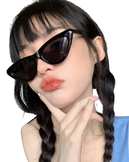 richors Cat Eye Sunglass inspired by Priyanka Chopra UV Protected for Women and Girls Retro Vintage Narrow Cat Eye (Black Frame)-picture-43