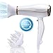 Aigostar Secador de Pelo Profesional 2200w Secador Ionico con Difusor, Mango Plegable, 2 Velocidades y 3 Ajustes de Temperatura, Incluye Difusor y Boquilla Concentradora de Aire, Color blanco - Luna