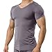 YUFEIDA Men's Sexy Underwear Shirts Short Sleeve T-Shirt Mesh Sheer Top Undershirt Sleepwear Dark Grey