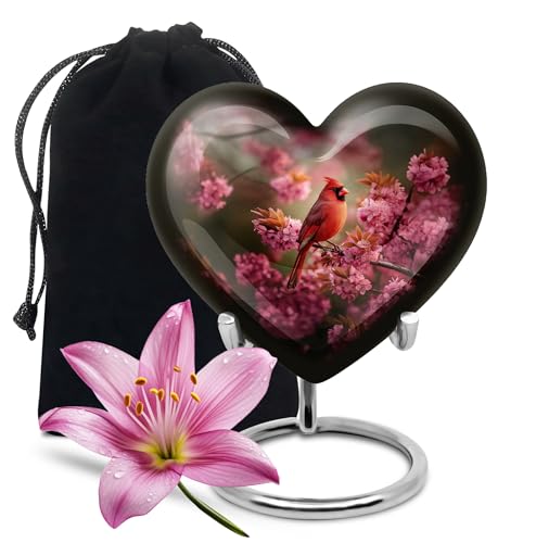 Image of Cardinal Urn for Ashes Burial Urn for Ashes Adult Female 8 Inch Large | Memorial Burial Urn for Ashes Adult Male & Female, Large Cremation Urns Women,