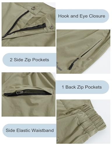 Rdruko Wanderhose Damen Outdoorhose Leichte Schnelltrocknend Trekkinghose UV-Schutz UPF 50+ Funktionshose Atmungsaktiv Hosen Sommer-Hellgrün M