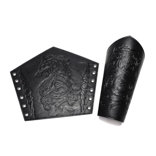 medieval leather bracers dragon embossed viking leather bracers leather arm armer cuff leather gauntlet costumes accessories