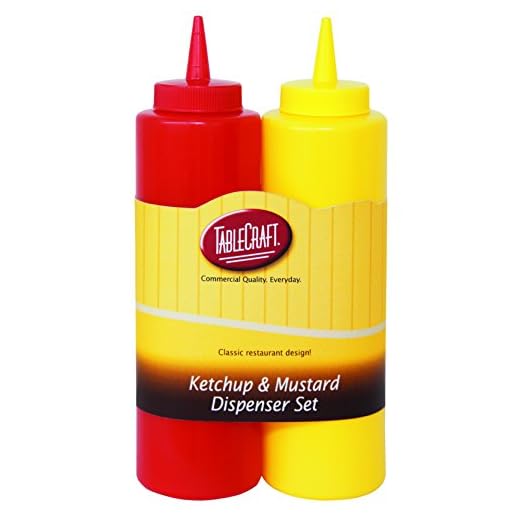 TableCraft Nostalgia 2-Piece Ketchup and Mustard Dispenser Set, 12-Ounce