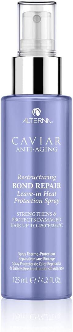 Alterna Haircare CAVIAR Anti-Aging Restructuring Bond Repair Leave-in Heat Protection Spray 4.2 Fl Oz | Strengthens and Protects Damaged Hair