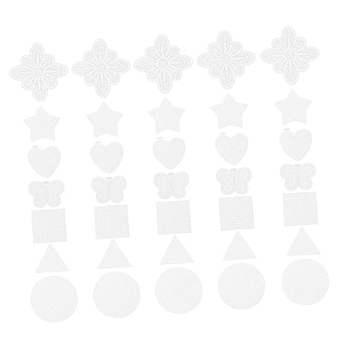 IWOWHERO 70 Sheets Plastic Mesh Sheet Cross Stitch Fabric Embroidery Canvas for DIY Projects