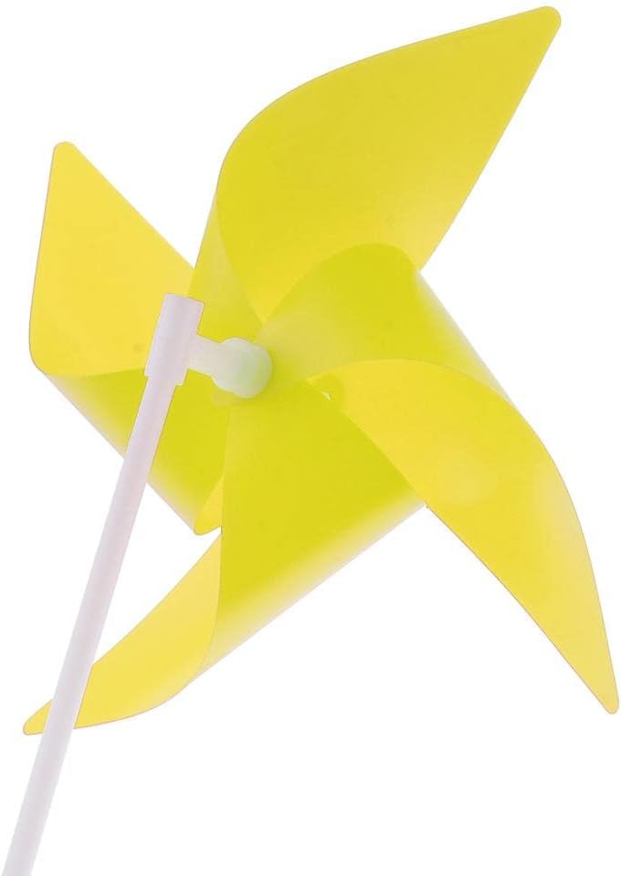 100pcs 3D Bircolage Flower Portable Windmill Toys Kids Garden Crafts, Yellow