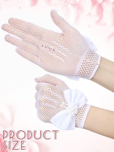 Bencailor 3 Pieces Girls Lace Gloves Halloween Cosplay Costume Tea Party Little Girls Princess Dressing Gloves for Wedding3