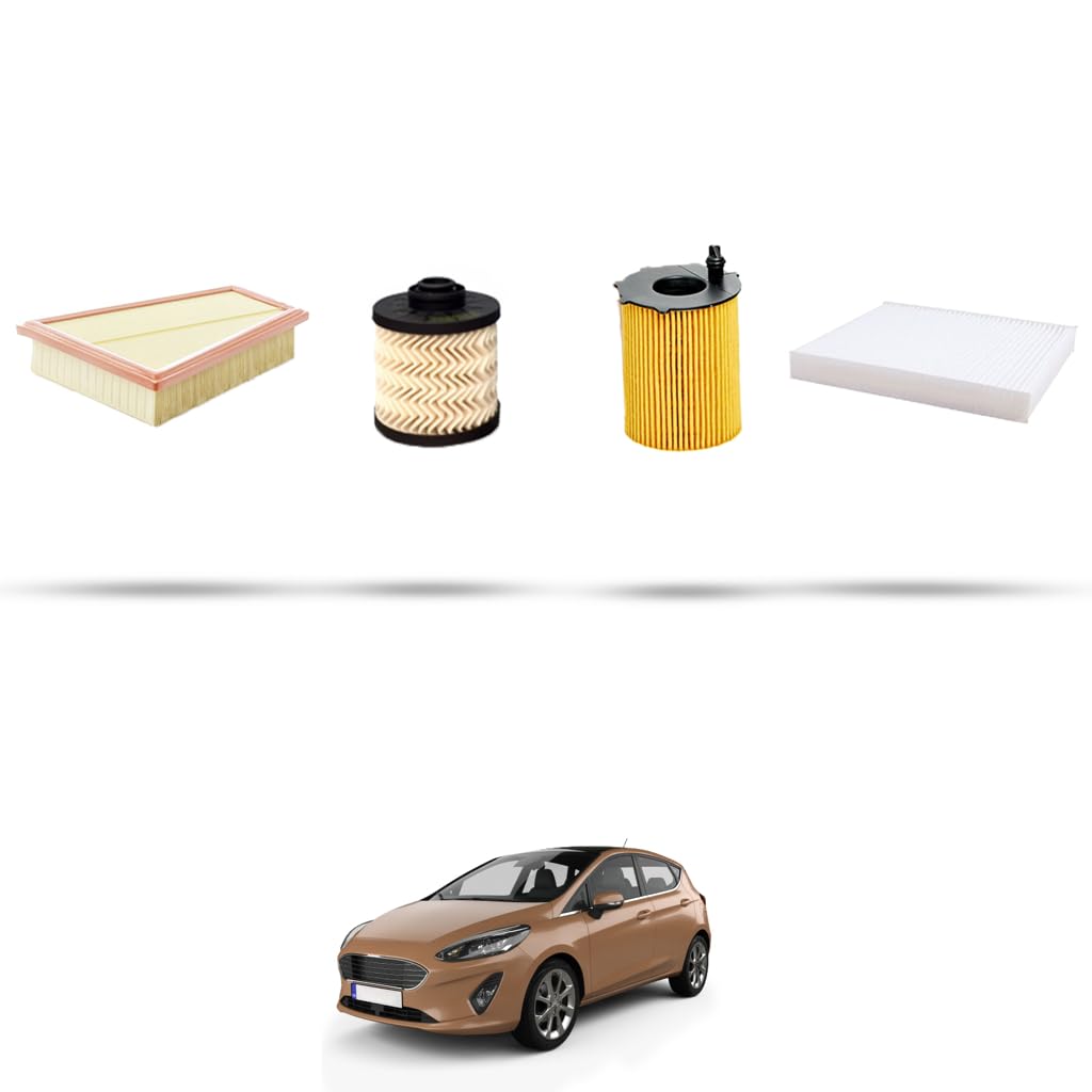Kit tagliando 4 filtri compatibile con Ford Fiesta VII 1.5 Tdci 63kw dal 2017