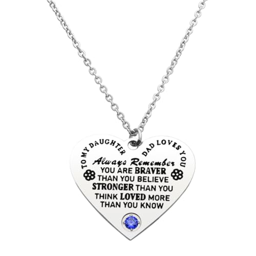Eilygen Daughter Gifts Daddy to My Daughter Heart �l�b�N���X You Are Braver Than You Believe�W���G���[ �a���΃`���[���t�� �ޏ��ւ̃C���X�s���[�V������^����M�t�g, Lar