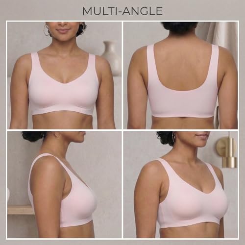 Image of UnderFlex Seamless Sports Ice Silk Bra for Women Wireless Breathable Summer Invisible No-Line T-Shirt Bra Soft Padded Everyday Comfort Bra Lightweight Stretch Gather Support Lingerie