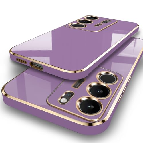 Image of TheGiftKart TPU Luxurious Chrome-Plated Back Cover Case Compatible with Vivo V29 / V29 Pro 5G|Raised Lips for Camera and Screen Protection|Shockproof Design|Stylish Cover for Vivo V29 (Greyish Blue)