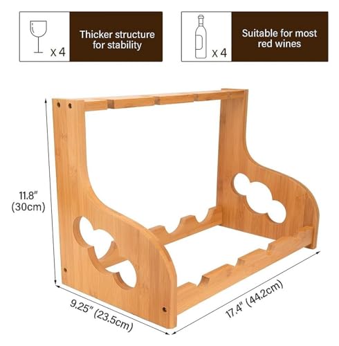 Soporte para Botellas de Vino de Madera con Porta Copas miniatura 7