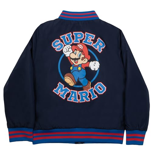 Image of Nintendo Super Mario Bros Boys Bomber Jacket, Zip-Up Varsity Jacket for Kids and Toddlers