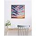 Kate and Laurel Sunset Study Framed Canvas Wall Art by Emily Kenney 22 x 22 Sylvie Natural, Modern Contemporary, Abstract, Beach, Landscapes, Tropical Art for Wall Decor, Living Room Bedroom