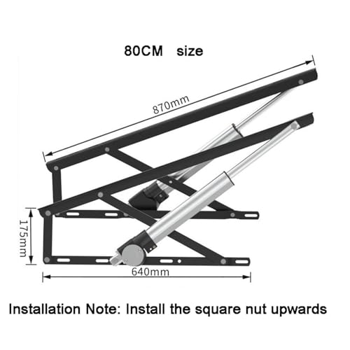 Kit de elevación eléctrico resistente para cama y sofá, 2 unidades, sistema de elevación de muebles que ahorra espacio, solución de almacenamiento de 80 cm para cajas y muebles (negro)