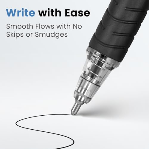 Image of Sooez 60 Pack Bulk Pens Ballpoint, Smooth Writing Pens with Soft Grip | Retractable Blue Ink Pens, Medium Point 1.0mm Pen for Journaling, Ballpoint Pen Office Supplies