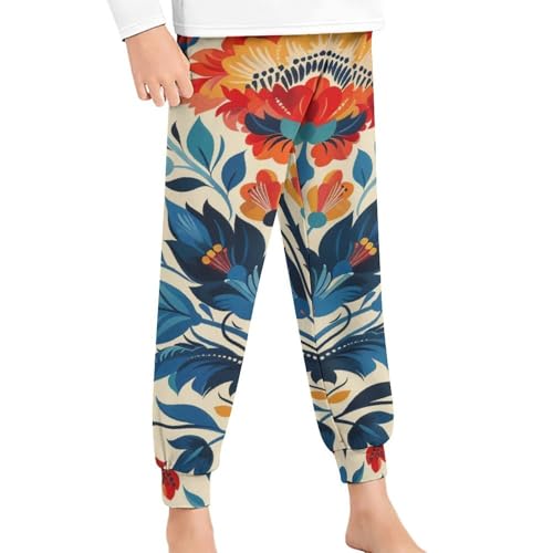 Polish Folk Art Floral PatternChildren's Home Pajamas, Simple And Versatile, Suitable for Daily Wear120CM