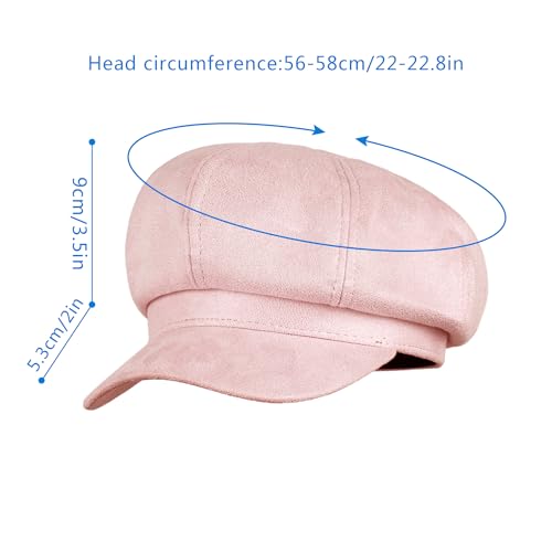 Gorra estilo Newsboy de ante sintético para mujer miniatura 6