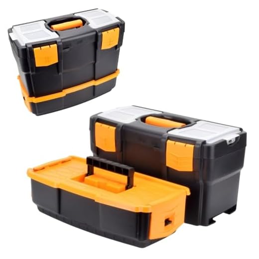 Werkzeugkoffer leer doppelt stapelbar Werkzeug Angel Box Kiste Kasten Toolbox 42
