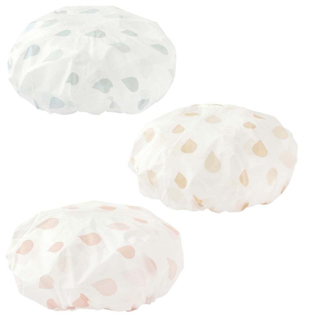 BCZR Gorro Ducha Mujer 3 Piezas-Gorro Ducha Reutilizable-Shower Cap-Gorro de Ducha Elástico Impermeable- Adecuado para Duchas Domésticas, Barberías y Spas