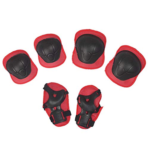 gazechimp Conjunto De Proteção De Skate/Skate Com Joelheiras De Patinete De - Vermelho 6Pcs