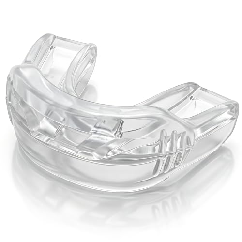 Reviv R1 Pre-Formed Dental Protector and Mouthpiece | Soft Silicone Ready-to-Wear Comfort Case Included | BPA-Free Reusable Slim Profile Adult Bite Guard - Small (Clear)