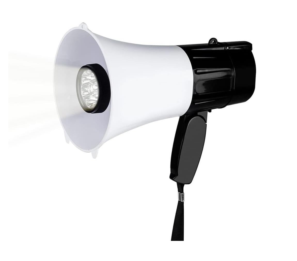 Interiores Exteriores Megáfono portátil con iluminación LED, megáfono para grabación, Ligero para Exteriores per Eventi All’Aperto