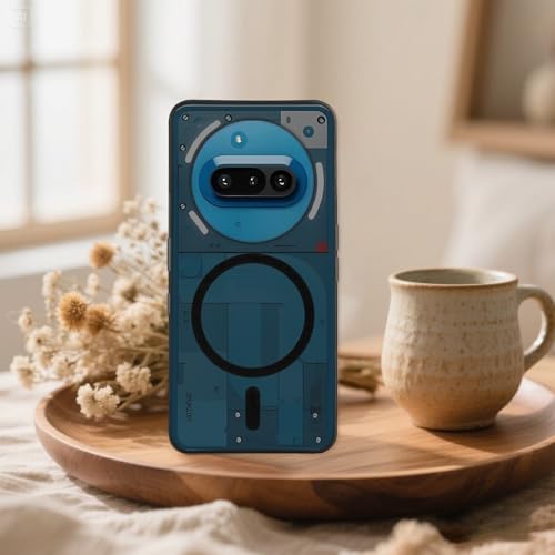 Image of amazon basics Luxury Paper Thin Case Cover for Nothing Phone 3A 5G | Matte Finish | Compatible with magsafe | (Blue, Nothing Phone 3A 5G)