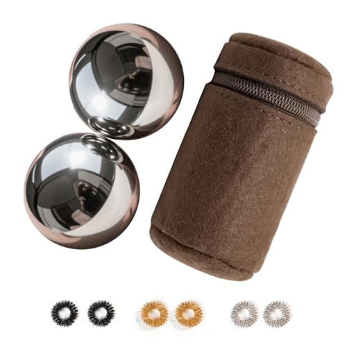1.5-inch Stainless Steel Chiming Baoding Balls – Hand Exercise & Meditation Balls for Stress Relief, Ideal for Home, Office & Travel (1.5inch)