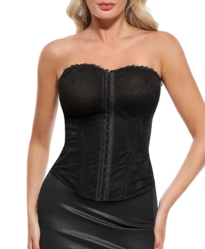 Image of Popilush Corset Tops for Women, Shapewear Boned Bustier Lingerie Tank top