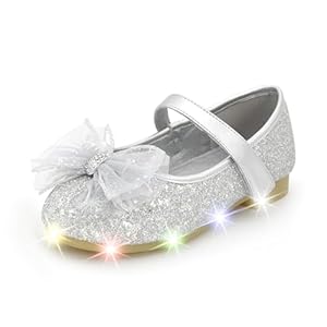 Nova Utopia Light Up Toddler Little Girls Dress Ballet Mary Jane Bow Flat Shoes