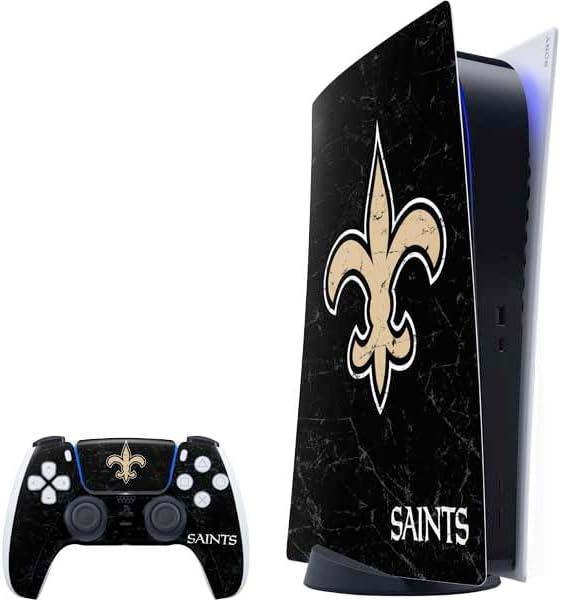 Skinit Decal Gaming Skin Compatible with PS5 Bundle - Officially Licensed NFL New Orleans Saints Team Jersey Design
