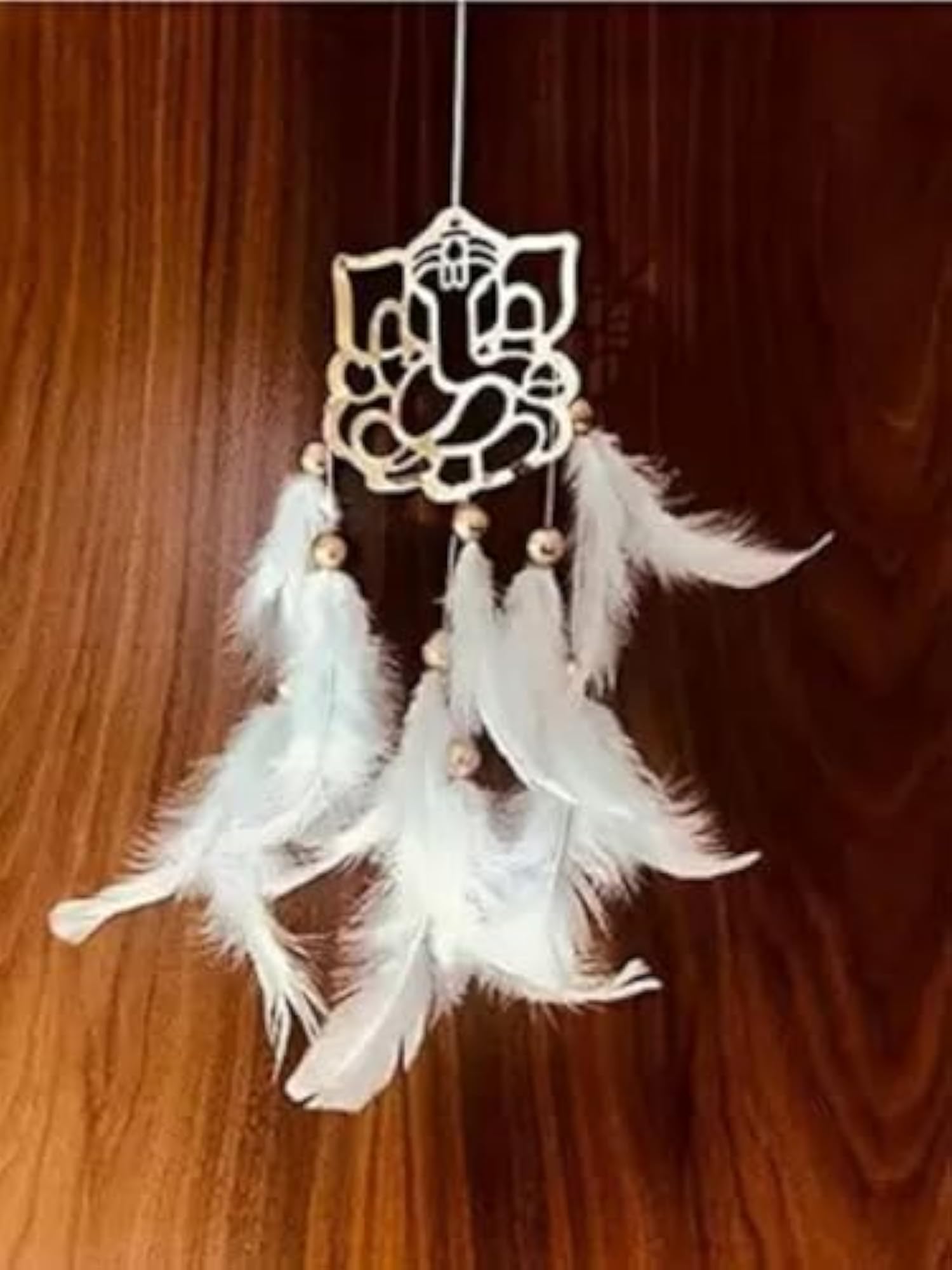 R White Ganesh Hanging Handmade Decor for Positivity