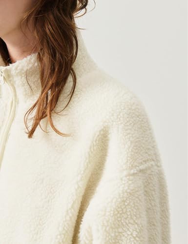 Watashi Women's Sherpa Jacket Faux Fur Coat Fleece Outerwear Zip-up with Pockets3