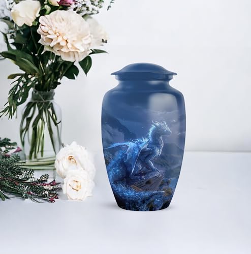 Image of Personalized Dragon - Unique Funeral Urn for Ashes for Men - Large Cremation Urns for Human Ashes Adult Female - Decorative Urns - 10 Inch - Large with Velvet Bag - Burial Urn for Mom & Dad