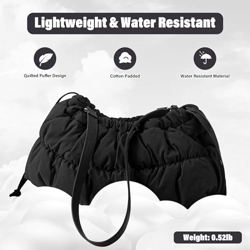 Puffer Shoulder Bag for Women, Puffy Quilted Purses Hobo Bag Lightweight Small Shoulder Handbag3