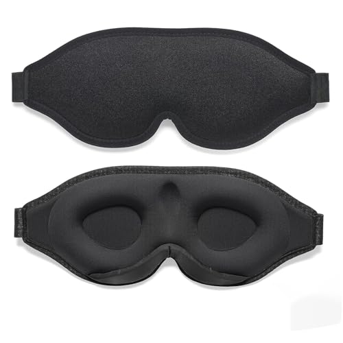 アイマスク ホット 睡眠用 安眠 快眠グッズ 遮光率99.99% 眼罩 睡眠グッズ 目隠し 3D立体構造 軽量 圧迫感なし (ブラック)