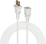 15FT White Thin Extension Cord 2 Prong Extension Cord for Indoor Use Outdoor Use with Single Outlet - Ideal for Holiday Lights, Lamps, Cameras(1 Pack)