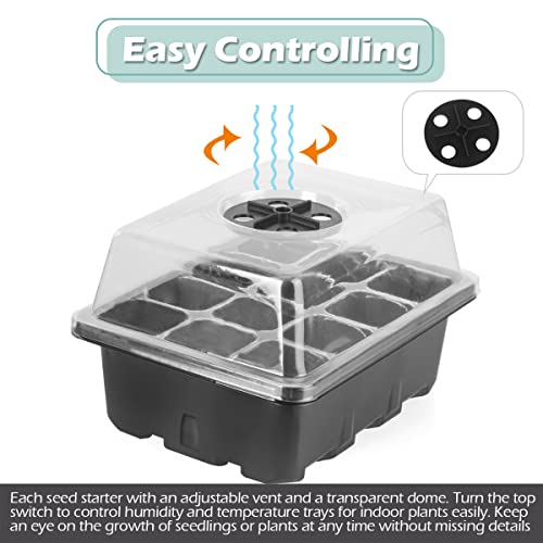 Edola Seed Starter Tray With Dome 10 Pack, Seedling Starter Tray With Holes For Plant, Indoor Seed Starting Tray Plus Plant Labels, Gardening Supplies #TOP2
