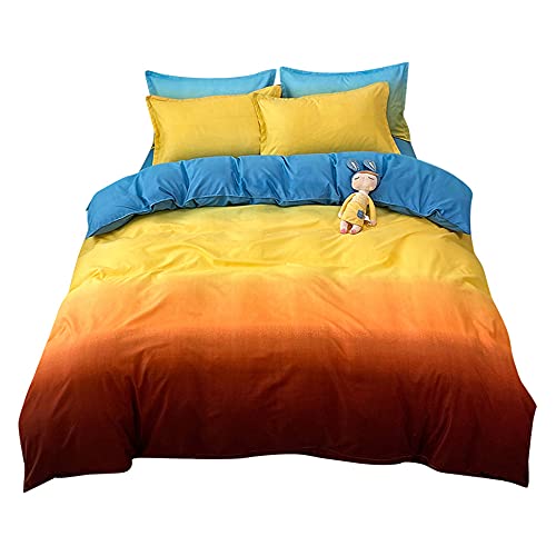 Juego de Ropa de Cama de Microfibra 3 Piezas, Treer Funda Nórdica con Cremallera y Funda De Almohada para Cama 90/135/150, Funda Edredon Reversible (Sol de la Tarde,Cama 90cm 150x200cm) Cover