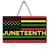 Juneteenth Decorations Happy Juneteenth Door Sign African American 19th June 1865 Wooden Banner Juneteenth Decorations and Supplies for Home Party