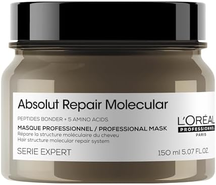 L'Oréal Professionnel, Maschera Professionale Ristrutturante per Tutti i Tipi di Capelli Danneggiati, Aiuta a Riparare i Danni e Ripristina la Forza dei Capelli, Absolut Repair Molecular
