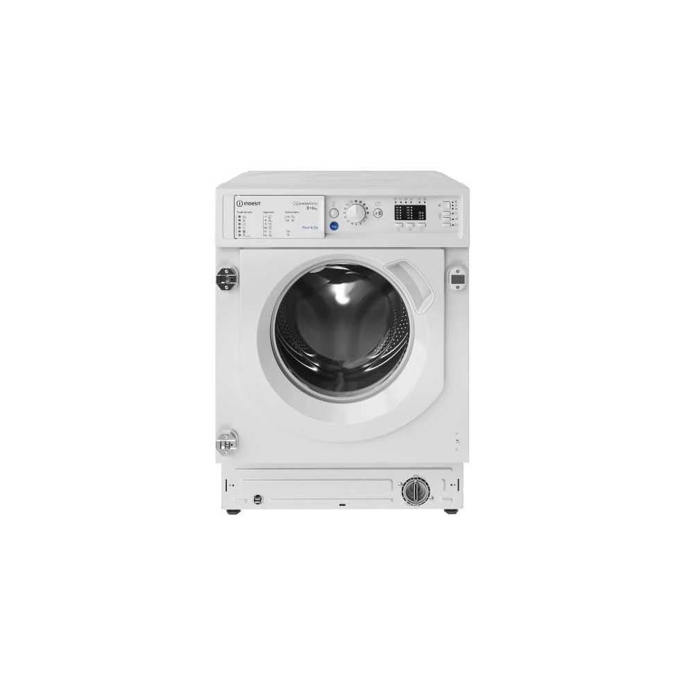 Indesit - Lavadora secadora empotrable BIWDIL861485EU, lavado de 8 kg, secado de 6 kg