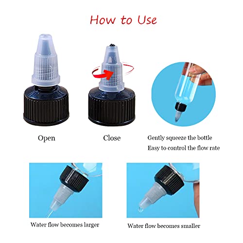 40 Pcs 24/410 Natural Twist Bottle Caps, Bottle Dispensing Caps, Squeeze Bottle Replacement Twist Caps For Squeeze Bottles Glue Bottles Dispensing Caps (0.115 Orifice Hole) #TOP3