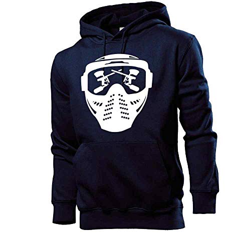 Generisch Paintball Maske mit Waffe Männer Hoodie Sweatshirt Navy S