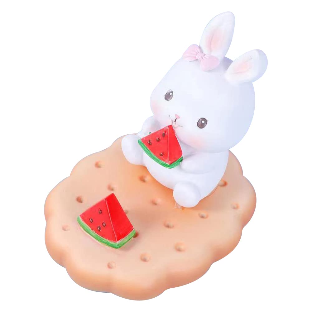 MoreChioce Cute Phone Stand for Desktop, Resin Rabbit Figurines Tablet Smartphone Holder Universal Phone Holder Stand Cradle for Most Mobile Phone,Type 2