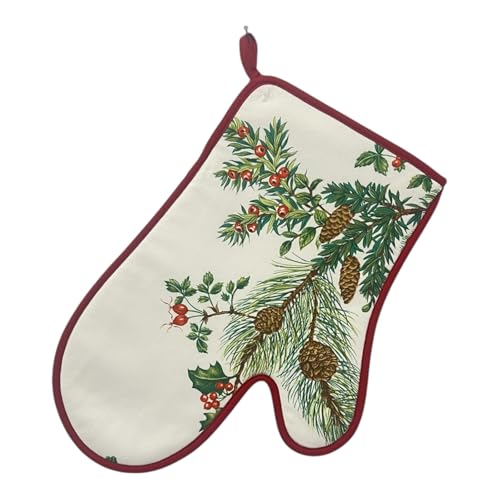 Bottaro Guante de horno navideño – Panamá puro algodón mercerizado – Alta resistencia y diseño festivo (Jingle)